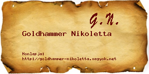 Goldhammer Nikoletta névjegykártya